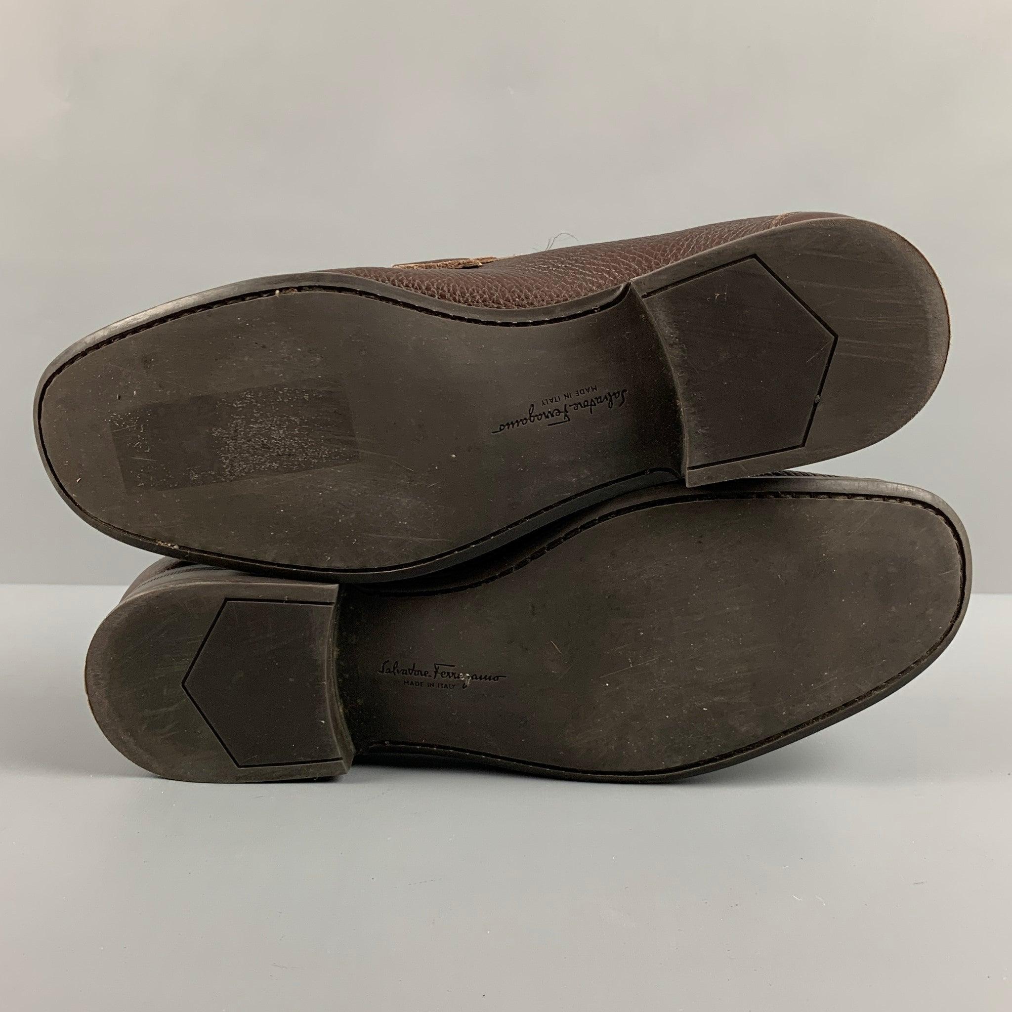 SALVATORE FERRAGAMO Size 9.5 Brown Leather Loafers 2