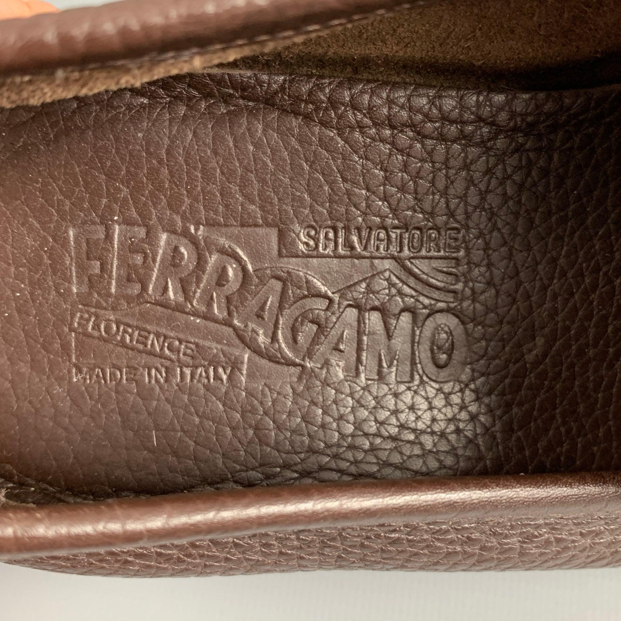 SALVATORE FERRAGAMO Size 9.5 Brown Leather Loafers 4