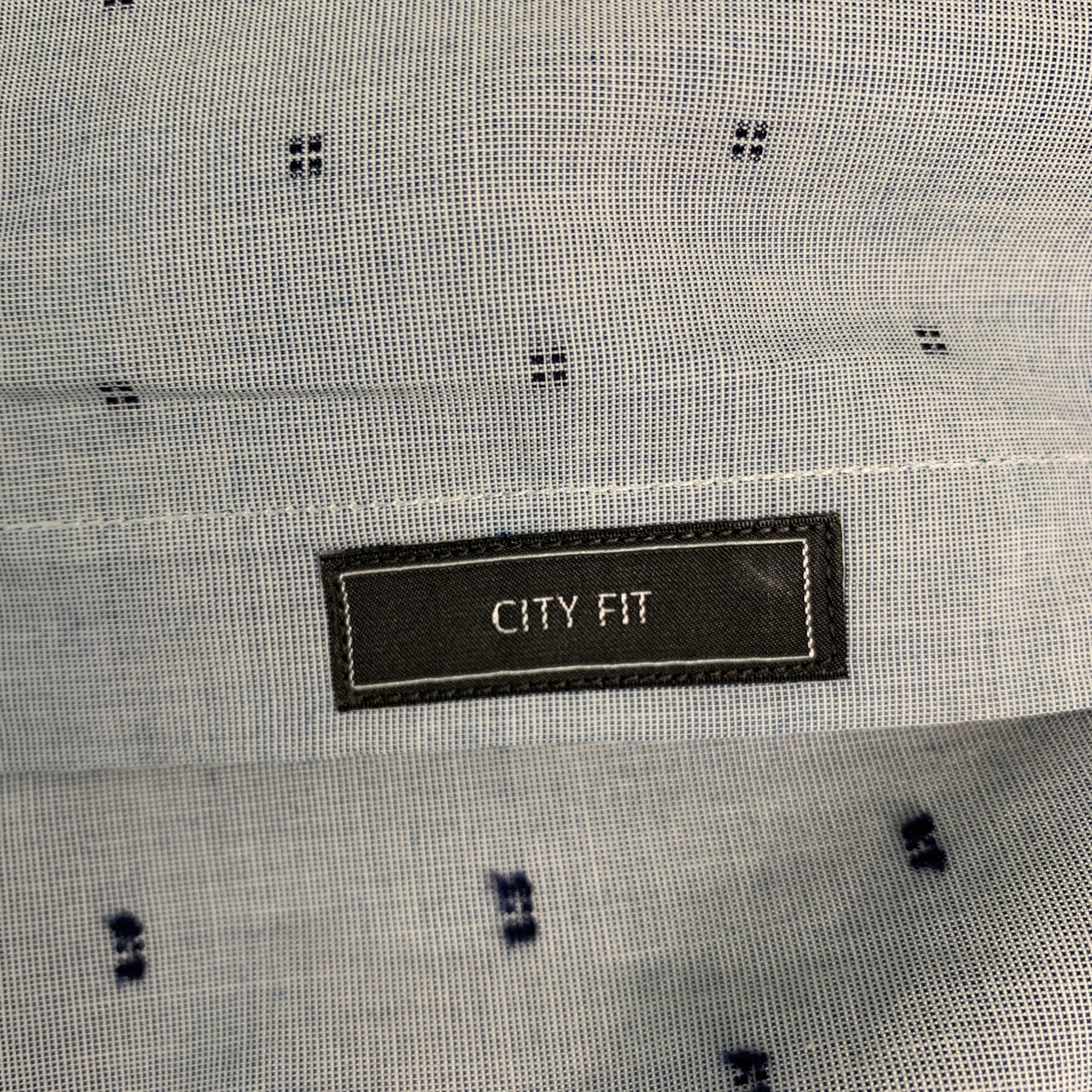 SALVATORE FERRAGAMO Size L Grey Pattern Cotton Button Up Long Sleeve Shirt For Sale 3