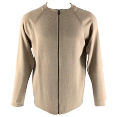 SALVATORE FERRAGAMO Taglia M in cotone lavorato a maglia color avena &  Giacca in cashmere