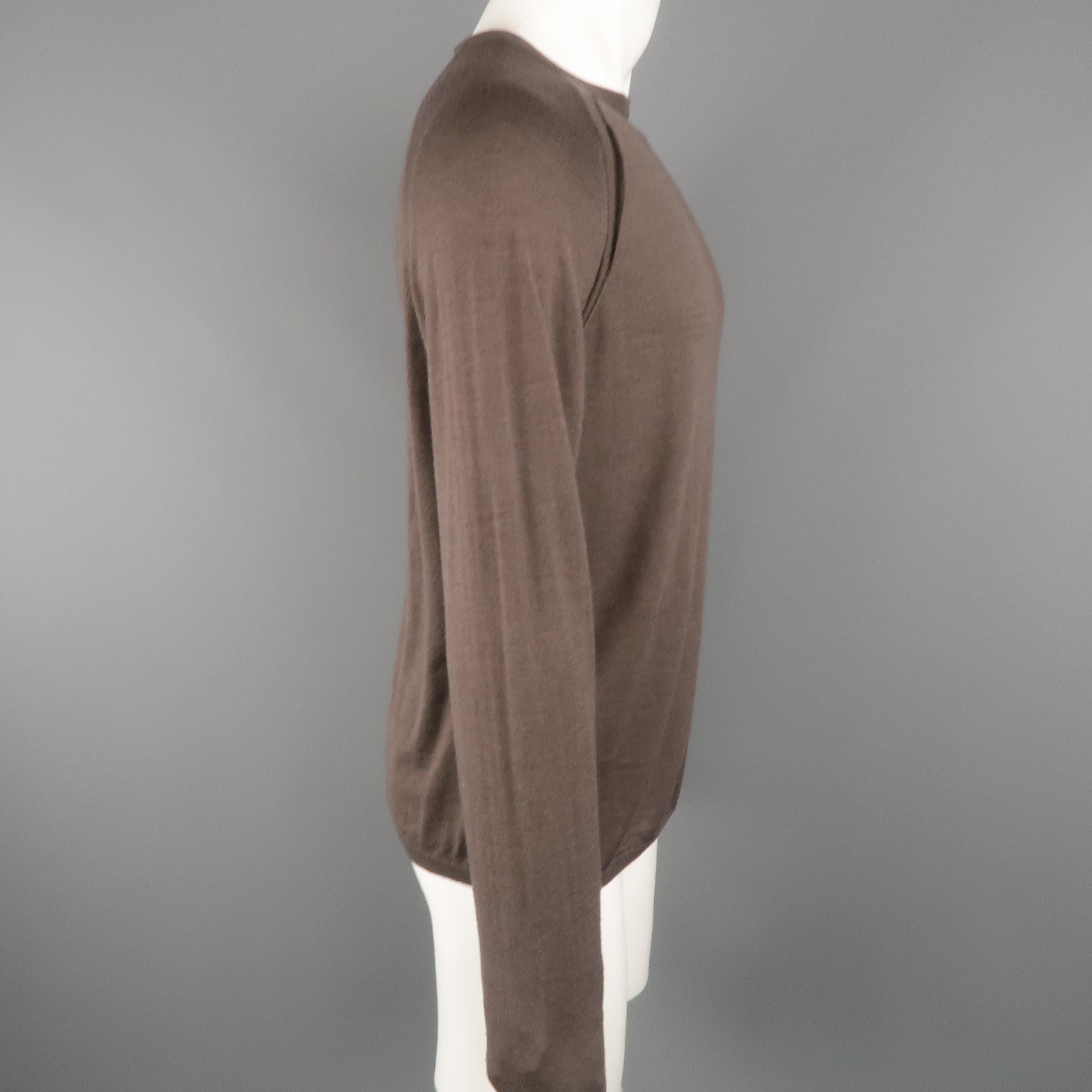 Gray SALVATORE FERRAGAMO Size M Taupe Solid Wool / Silk / Cashmere Raglan Pullover