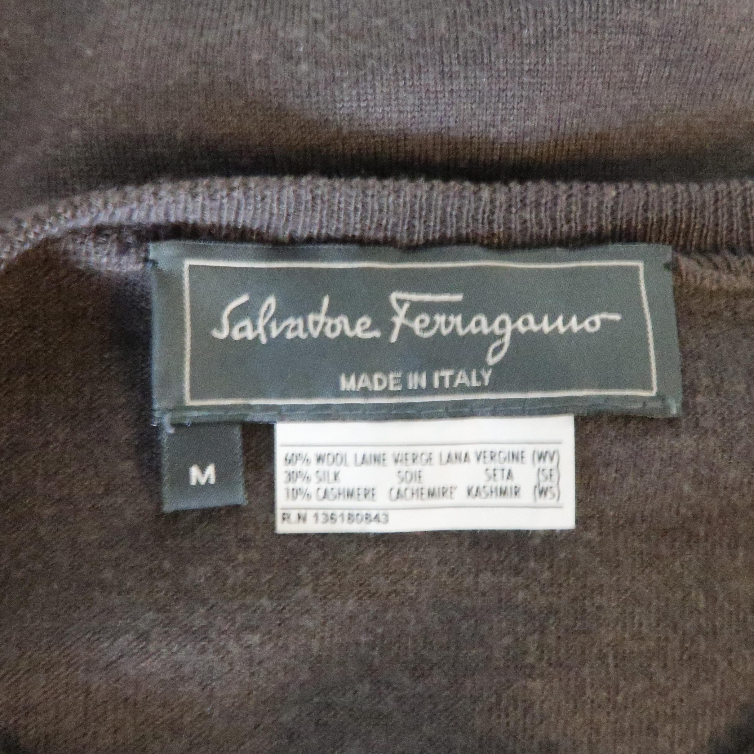 Men's SALVATORE FERRAGAMO Size M Taupe Solid Wool / Silk / Cashmere Raglan Pullover