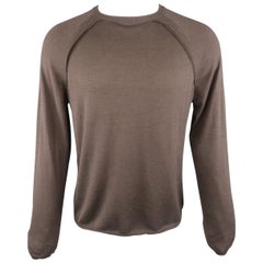 SALVATORE FERRAGAMO Size M Taupe Solid Wool / Silk / Cashmere Raglan Pullover