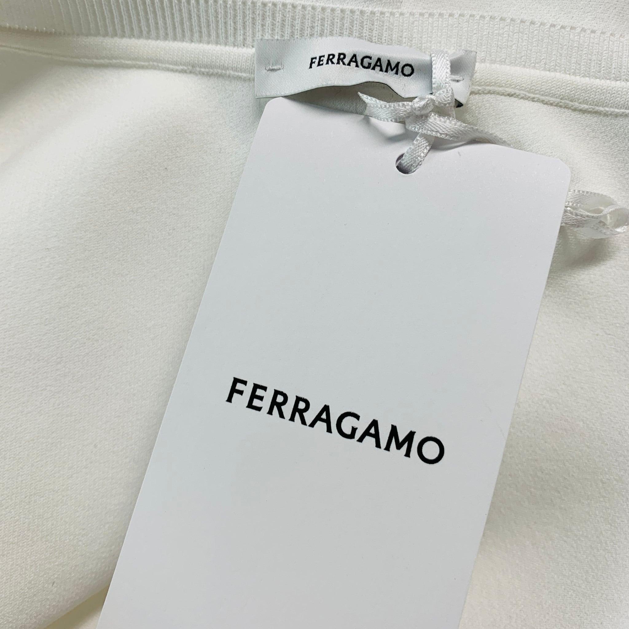 Women's SALVATORE FERRAGAMO Size S White Viscose Blend Tank Casual Top For Sale