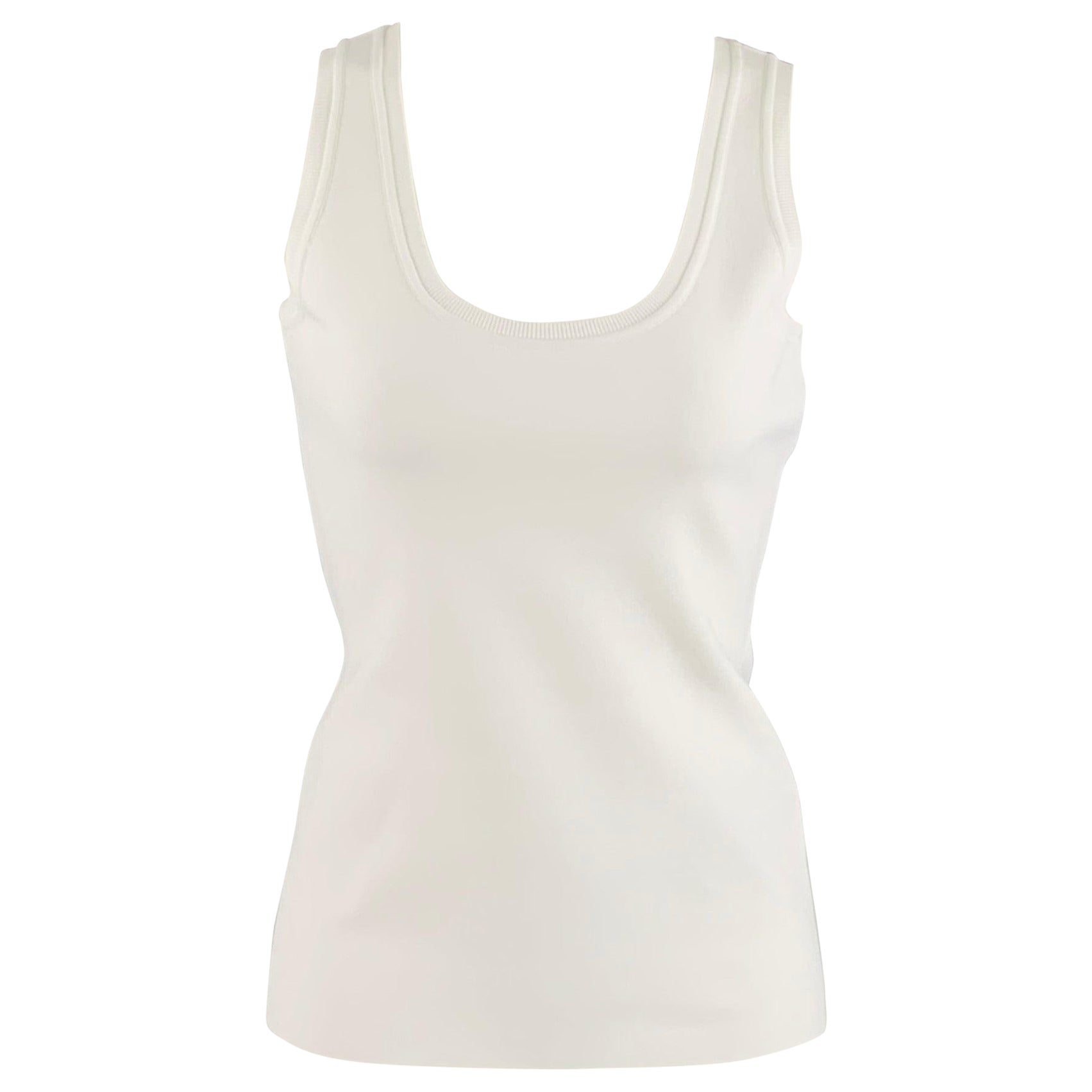 SALVATORE FERRAGAMO Canotta casual in misto viscosa bianca taglia S. S. White