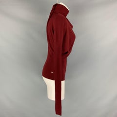 Salvatore Ferragamo Taglia XS Pullover a coste in lana vergine bordeaux