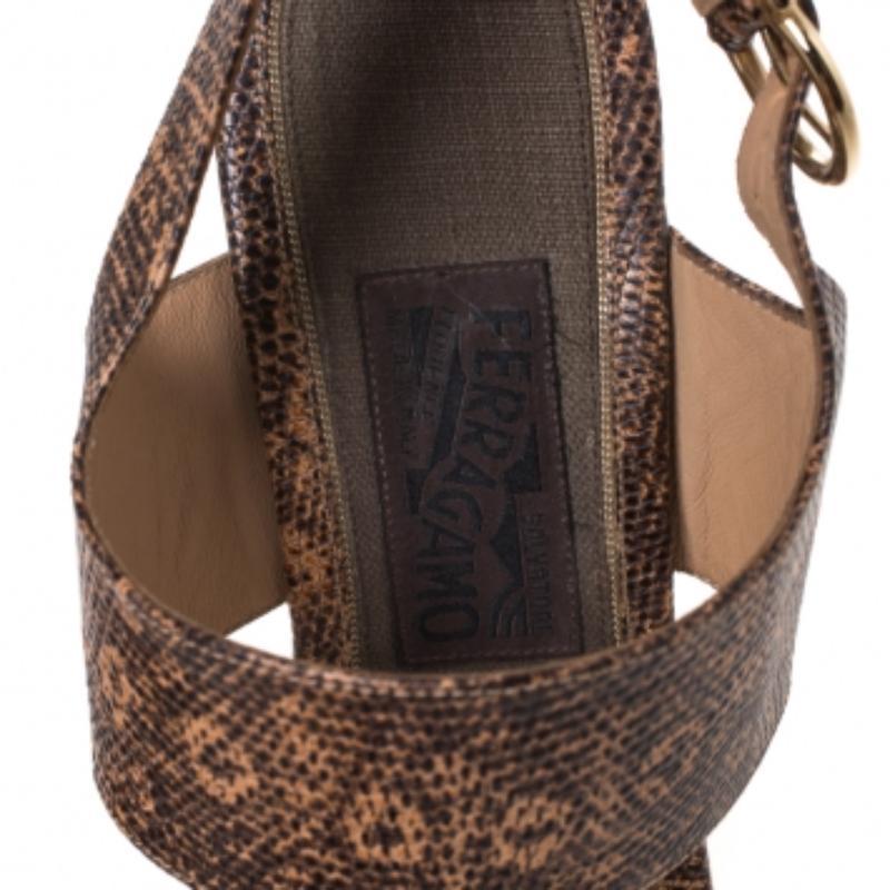 Salvatore Ferragamo - Sandales à plateforme Madrina en cuir gaufré Taille 39 Pour femmes en vente