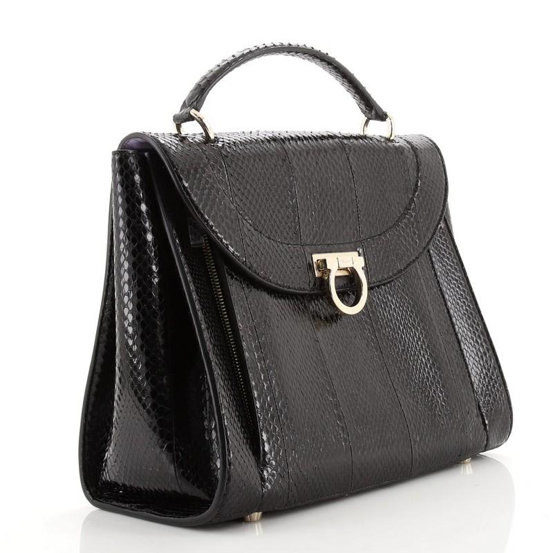 Salvatore Ferragamo Sofia Rainbow Saddle Bag Python Medium at 1stDibs