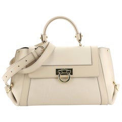 Used  Salvatore Ferragamo Sofia Satchel Pebbled Leather Medium