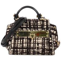 Salvatore Ferragamo Sofia Satchel Printed Calf Hair Mini