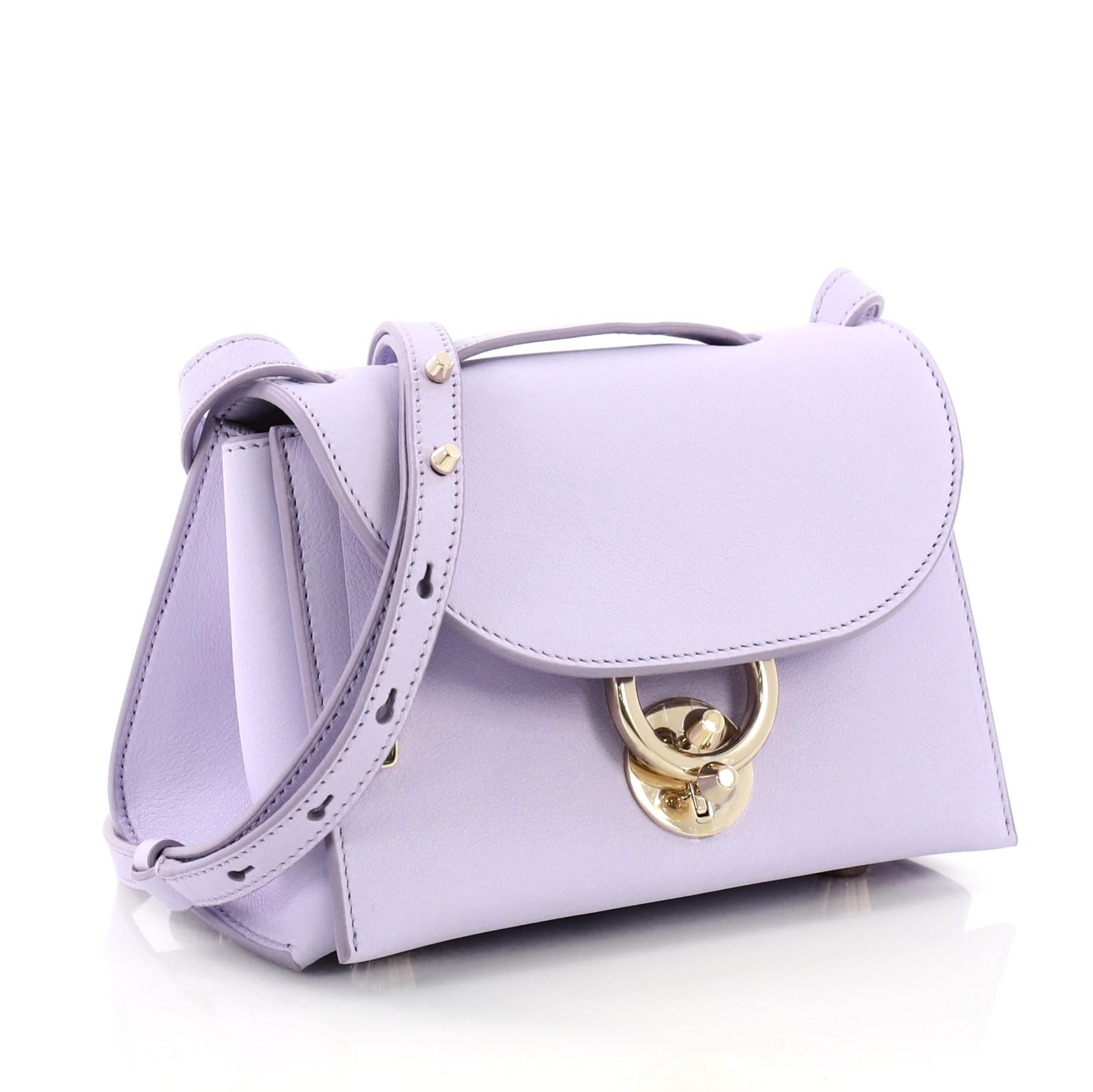 Purple Salvatore Ferragamo Stella Crossbody Bag Leather Mini