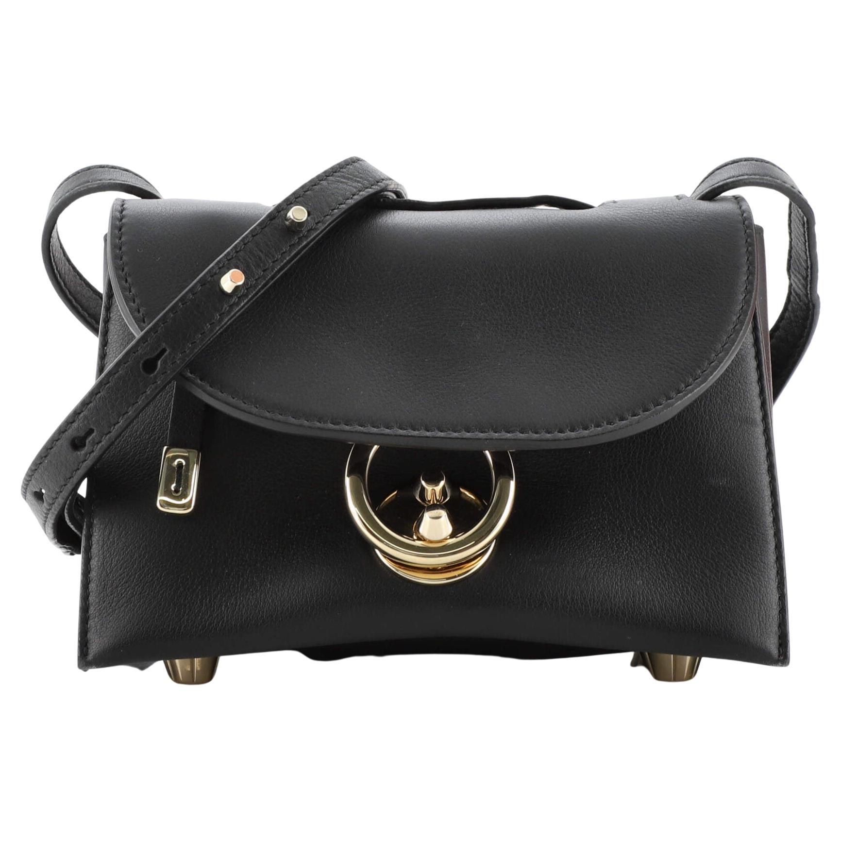 Ferragamo Navy Leather Square Clutch/Cross Body Bag GHW Circa 80's