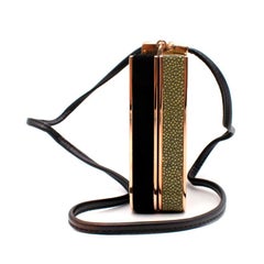 Salvatore Ferragamo Stingray & Black Suede Box Clutch Bag