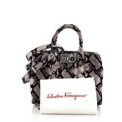 Salvatore Ferragamo Studio Satchel Snakeskin and Velvet Mini