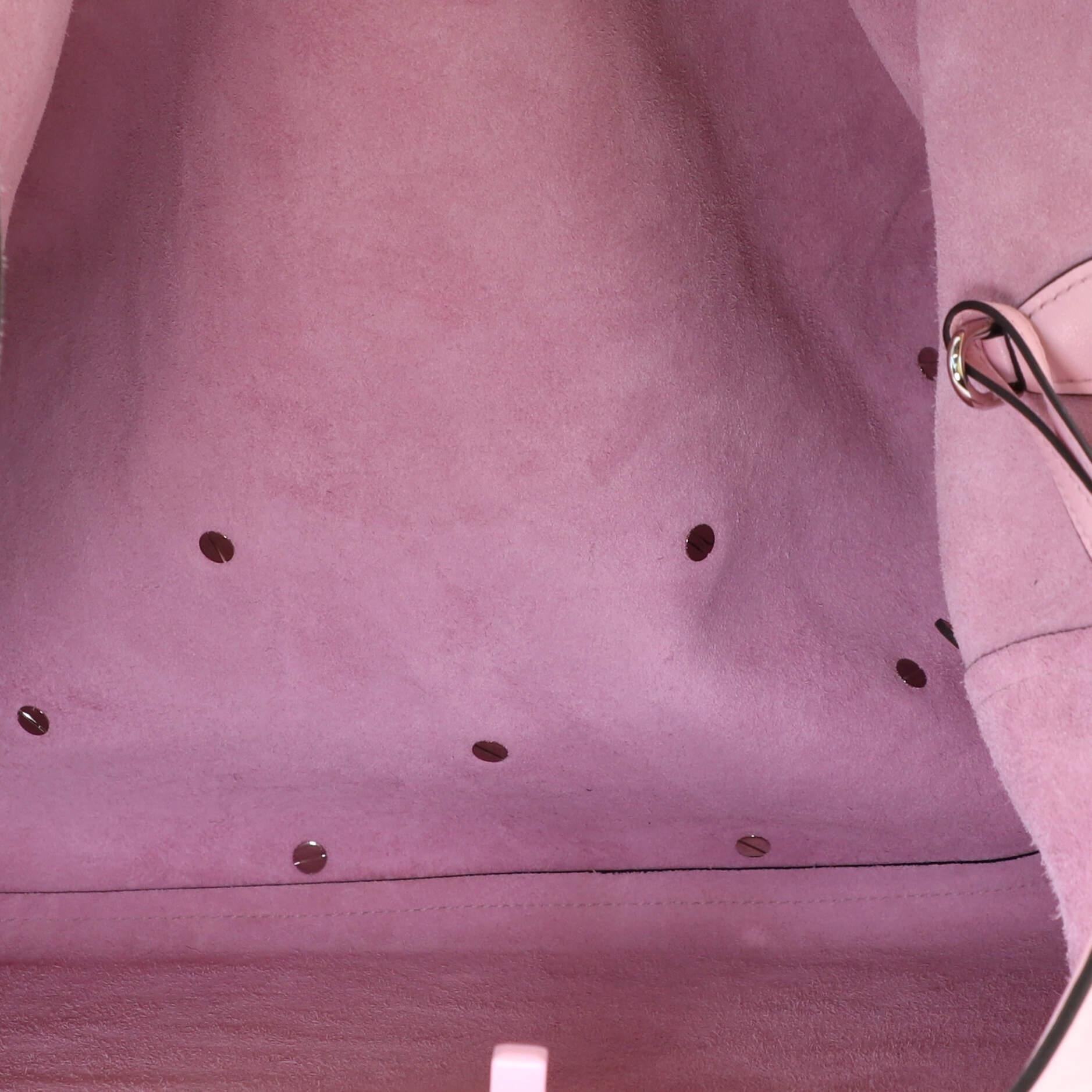 Pink Salvatore Ferragamo Studio Soft Travel Tote Leather Large