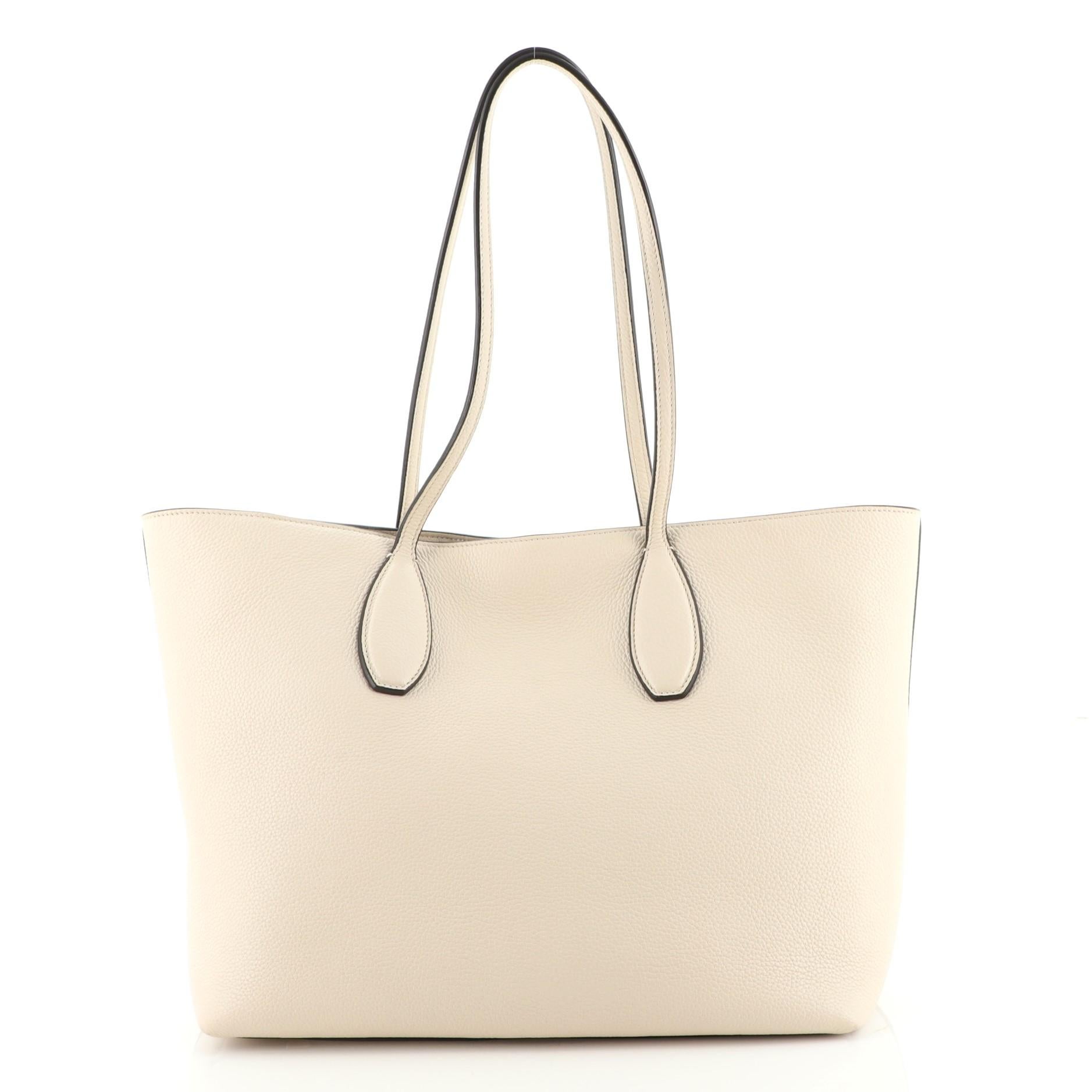 Beige Salvatore Ferragamo Studio Tote Leather Medium