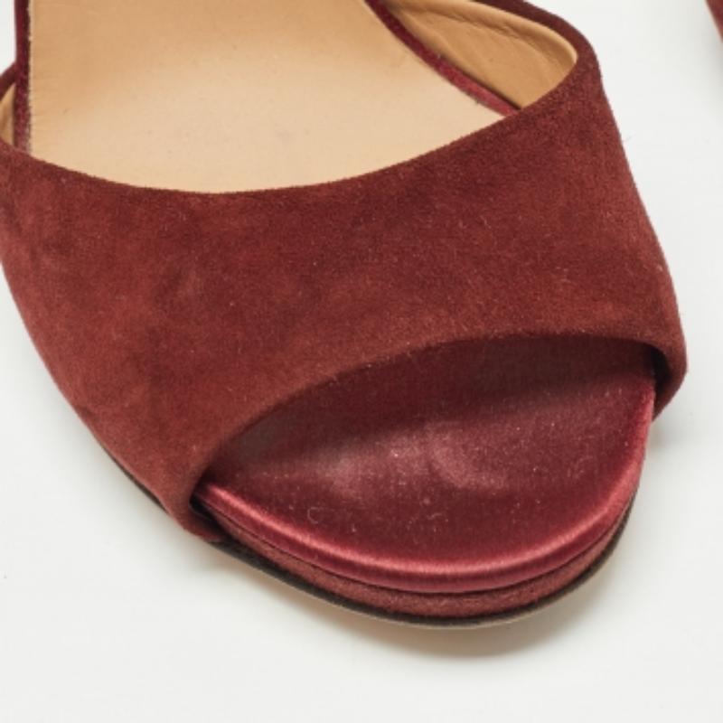Salvatore Ferragamo Sandalias con correa en el tobillo de ante y piel de pitón talla 38,5 Marrón en venta