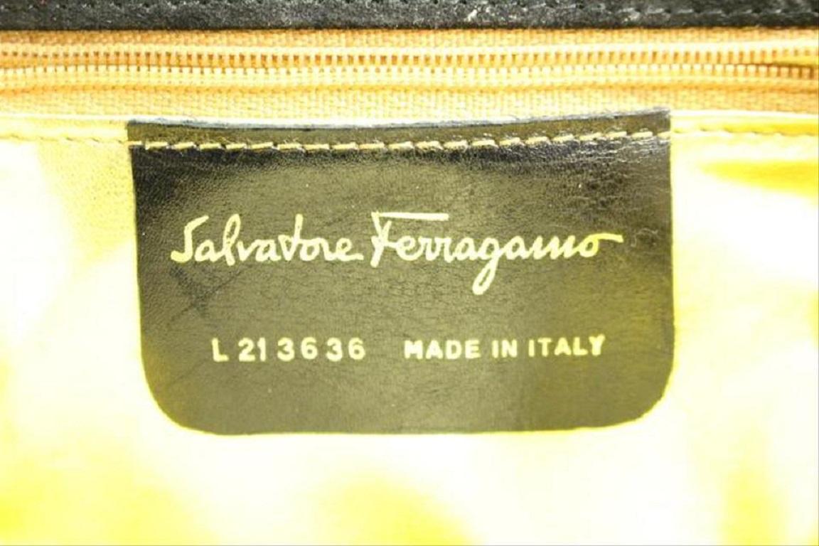 Salvatore Ferragamo Suede Flap Woc Msml9 Black Clutch For Sale 6