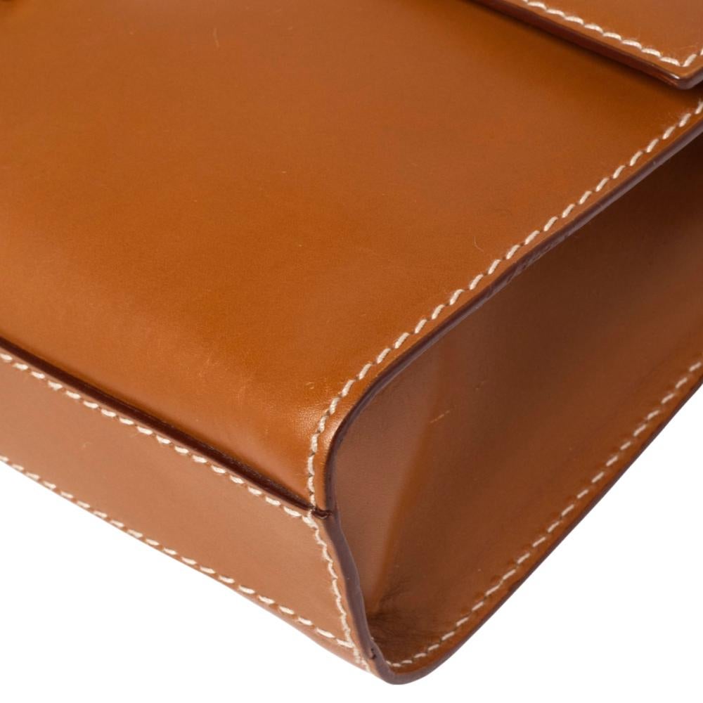 Salvatore Ferragamo Tan Leather Gancini Flap Shoulder Bag 3