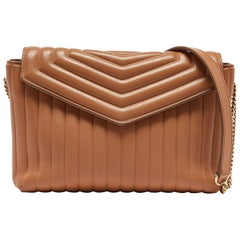 Salvatore Ferragamo Tan Quilt Leather Shoulder Bag