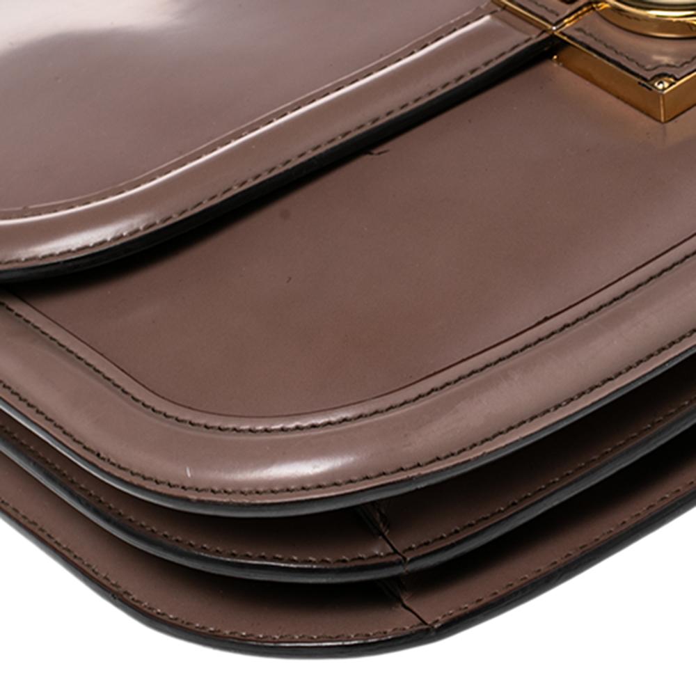 Salvatore Ferragamo Taupe Leather Jody Shoulder Bag 1