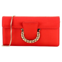 Salvatore Ferragamo Thalia Chain Clutch Satin Small