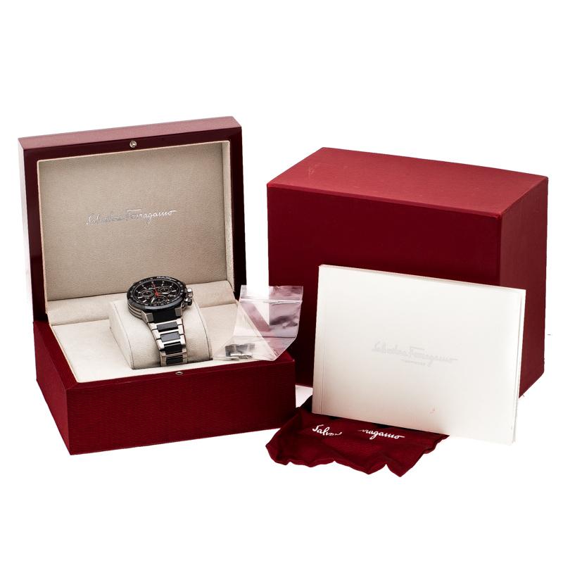 Salvatore Ferragamo Titan-Keramik F-80 F55 Herrenarmbanduhr 44 mm im Angebot 2