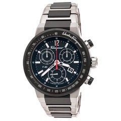 Salvatore Ferragamo Titan-Keramik F-80 F55 Herrenarmbanduhr 44 mm
