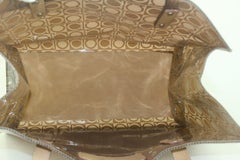 SALVATORE FERRAGAMO Translucent Gancini Logo Shopper Tote Shoulder Bag 1SF726K