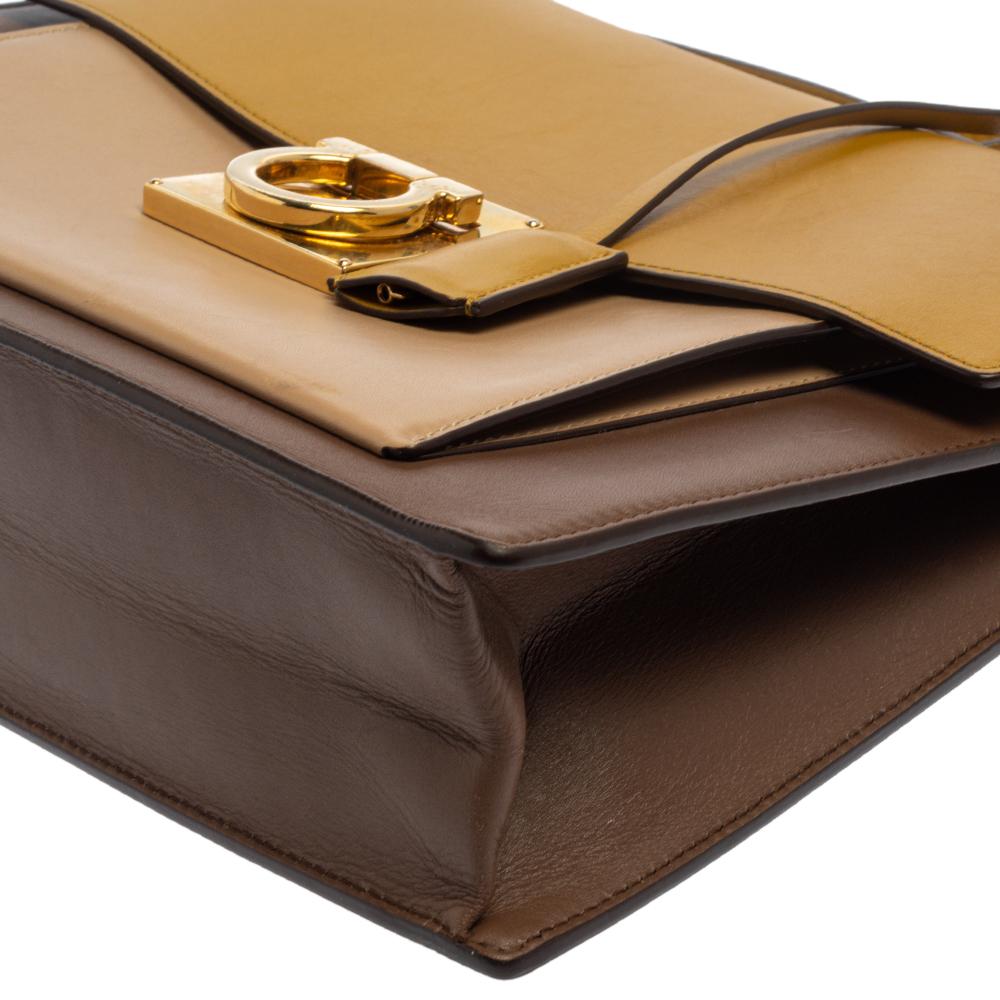 Salvatore Ferragamo Tri Color Leder Marisol Top Handle Tasche 4