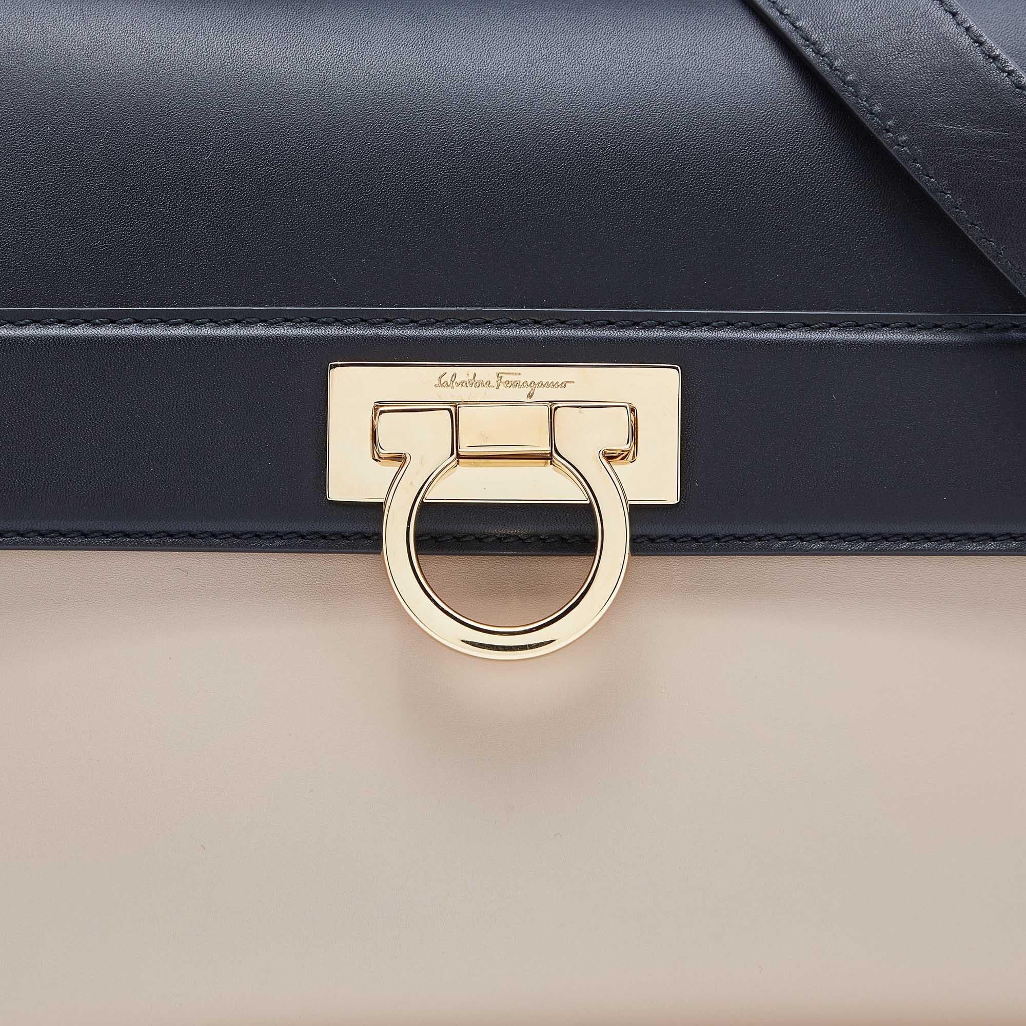 Salvatore Ferragamo Tri Color Leather Medium Sofia Top Handle Bag 5