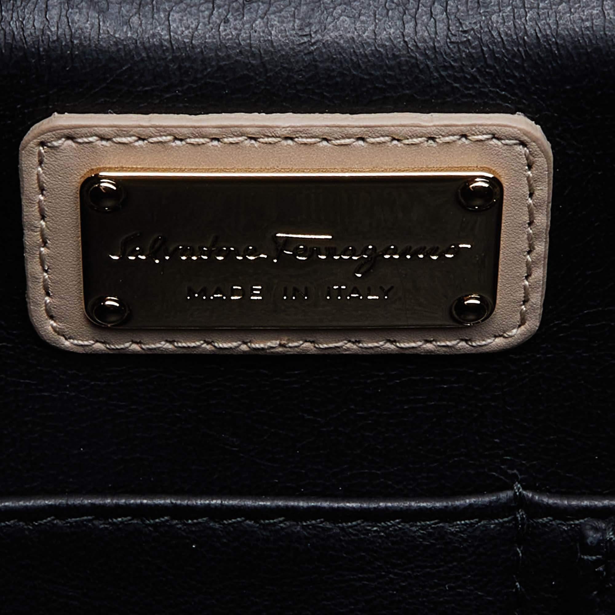 Salvatore Ferragamo Tri Color Leather Medium Sofia Top Handle Bag 3