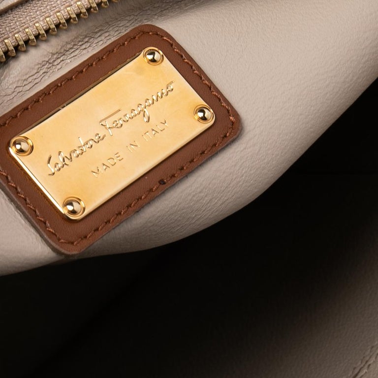 Salvatore Ferragamo Tricolor Leather Large Sofia Top Handle Bag at 1stDibs