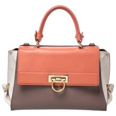 Salvatore Ferragamo Tricolor Leather Sofia Top Handle Bag