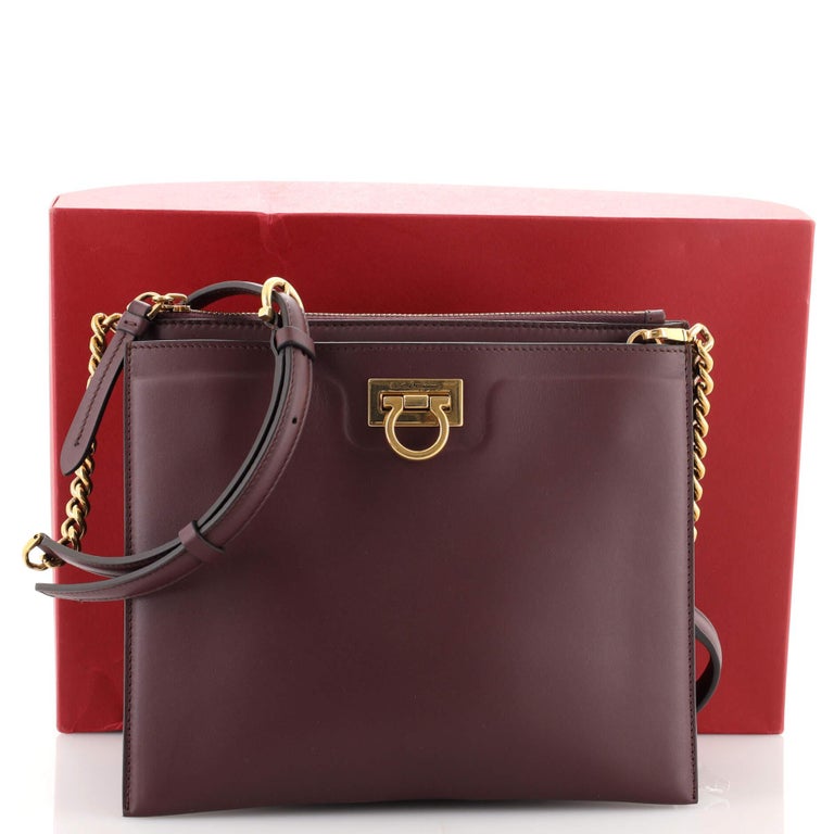 Salvatore Ferragamo Trifolio Crossbody Bag Leather at 1stDibs