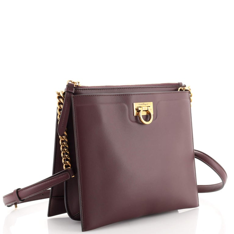 Salvatore Ferragamo Trifolio Crossbody Bag Leather at 1stDibs