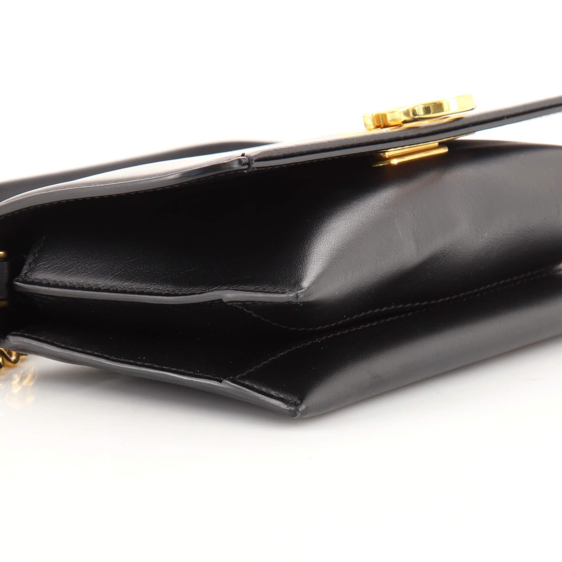 Black Salvatore Ferragamo Trifolio Crossbody Bag Leather Mini For Sale