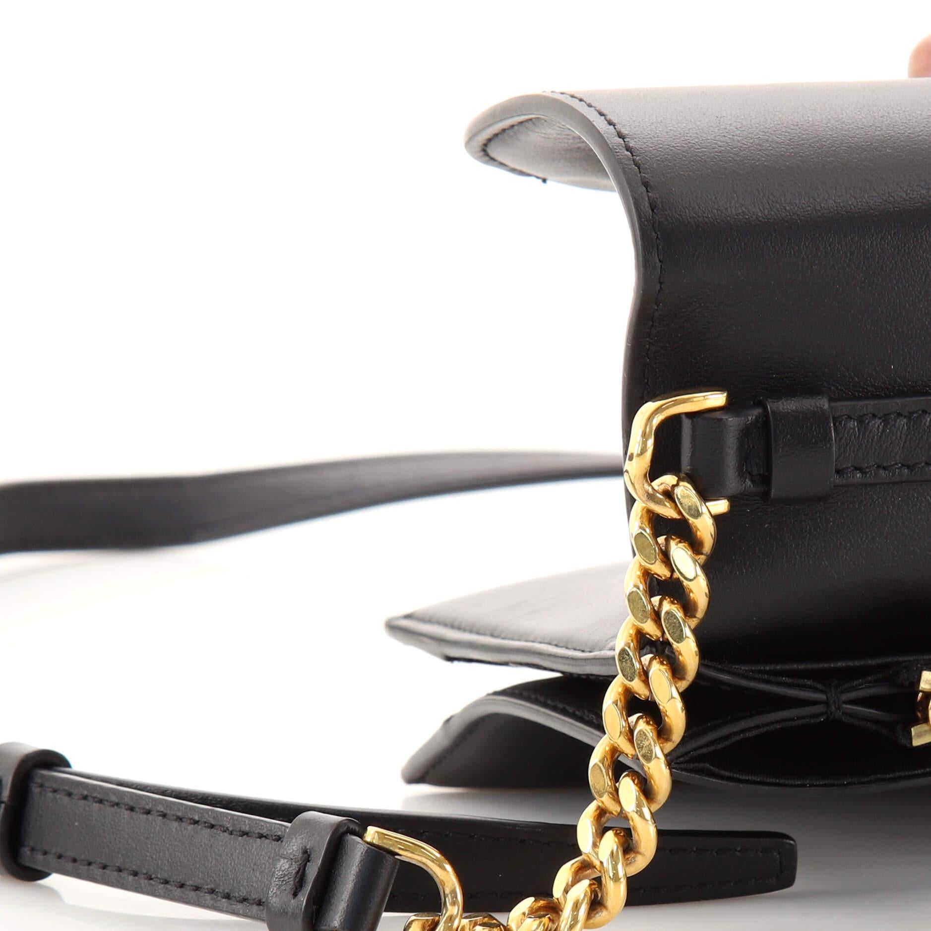 Salvatore Ferragamo Trifolio Crossbody Bag Leather Mini In Good Condition For Sale In NY, NY