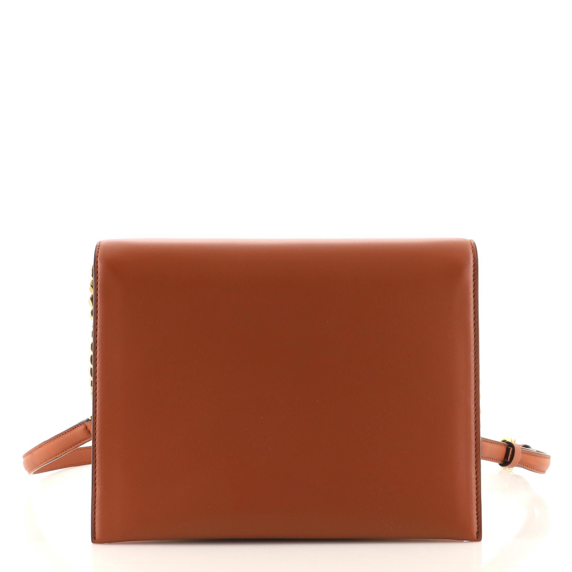 Salvatore Ferragamo Trifolio Flap Bag Leather Medium In Good Condition In NY, NY