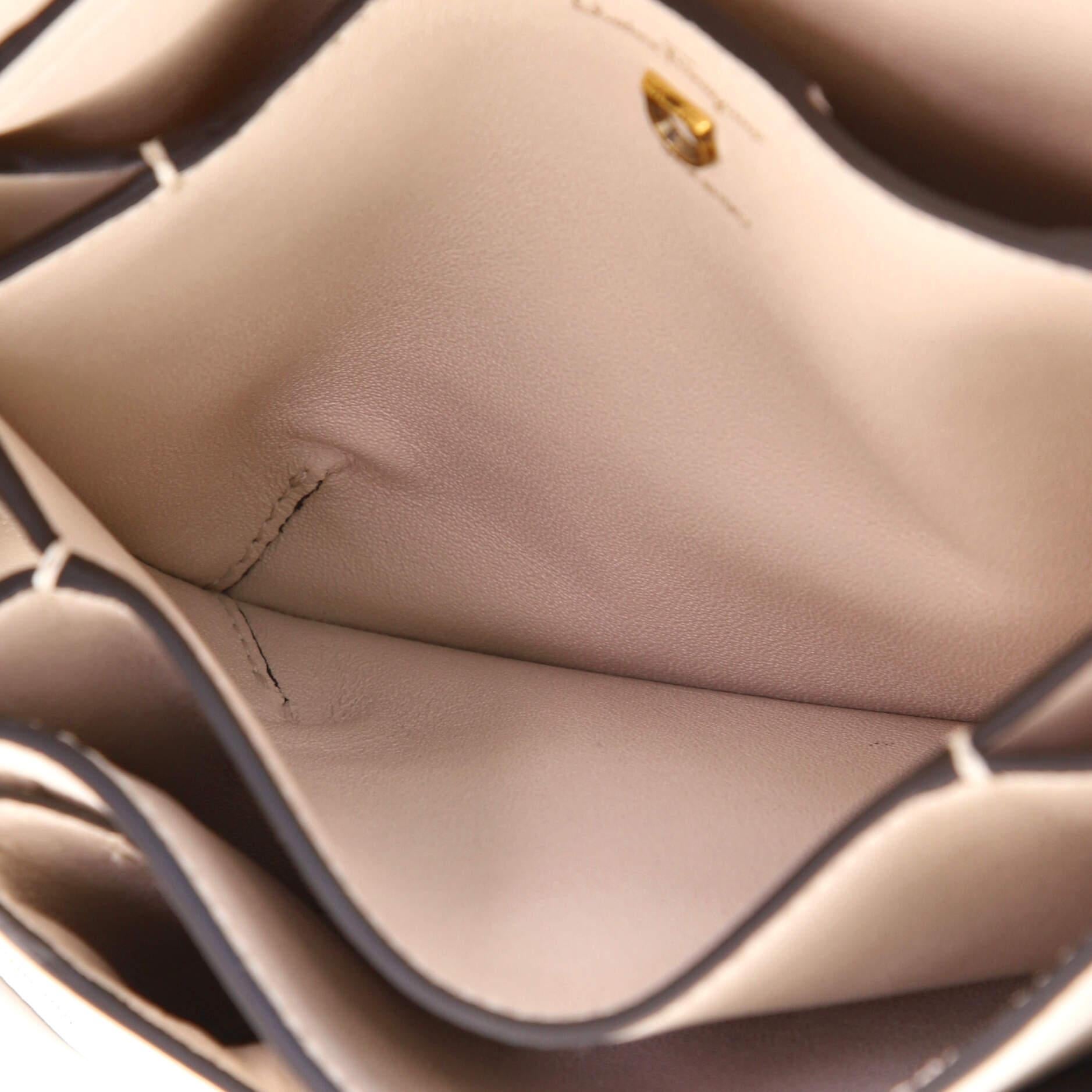 Beige Salvatore Ferragamo Trifolio Flap Bag Leather Medium