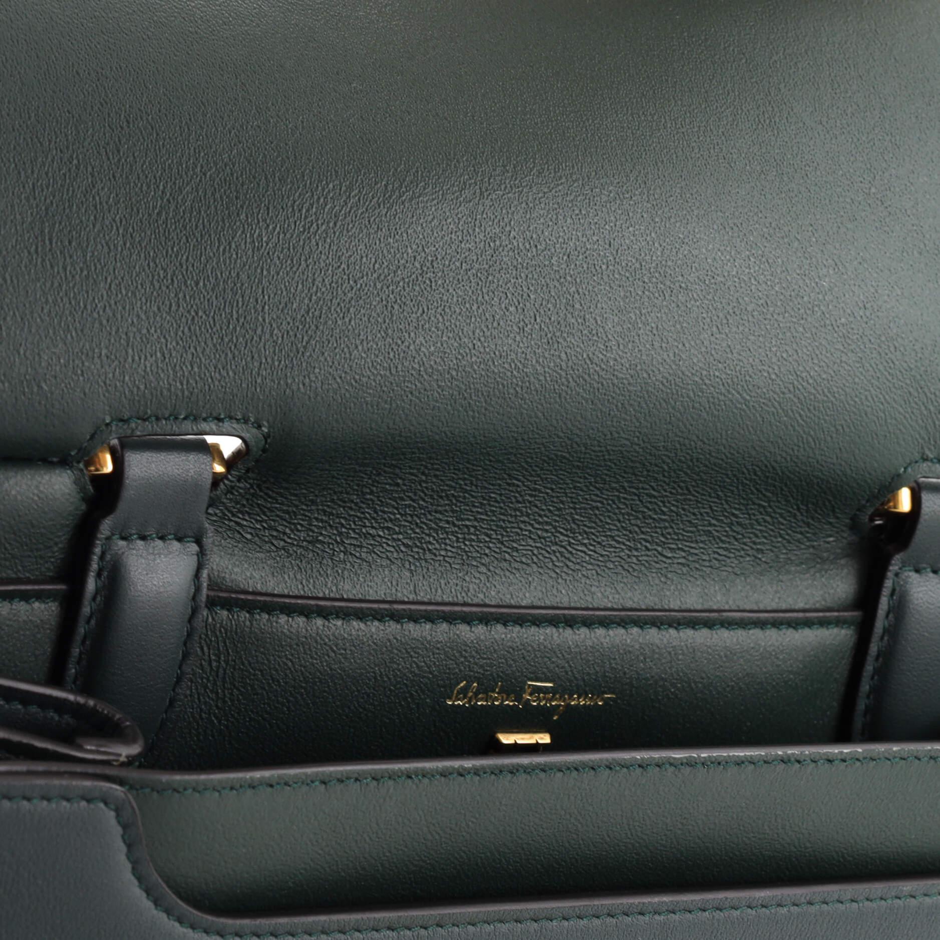 Salvatore Ferragamo Trifolio Top Handle Bag Leather Medium 3