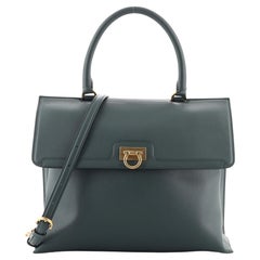 Salvatore Ferragamo Trifolio Top Handle Bag Leather Medium