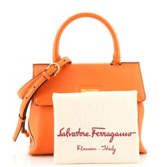 Salvatore Ferragamo Trifolio Top Handle Bag Leather Small