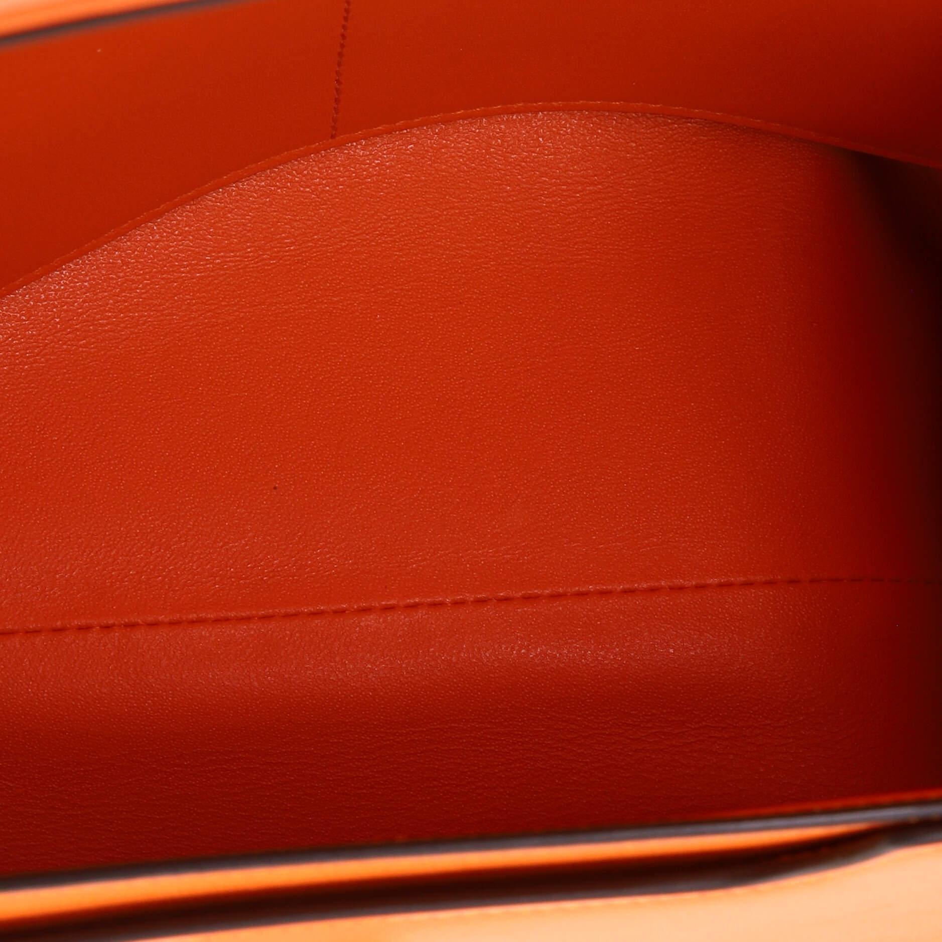 Orange Salvatore Ferragamo Trifolio Top Handle Bag Leather Small For Sale
