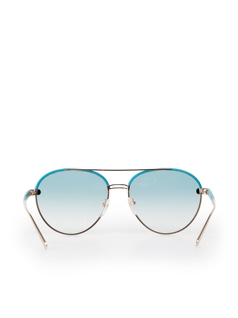 Salvatore Ferragamo Turquoise Gradient Sunglasses at 1stDibs display picture 1