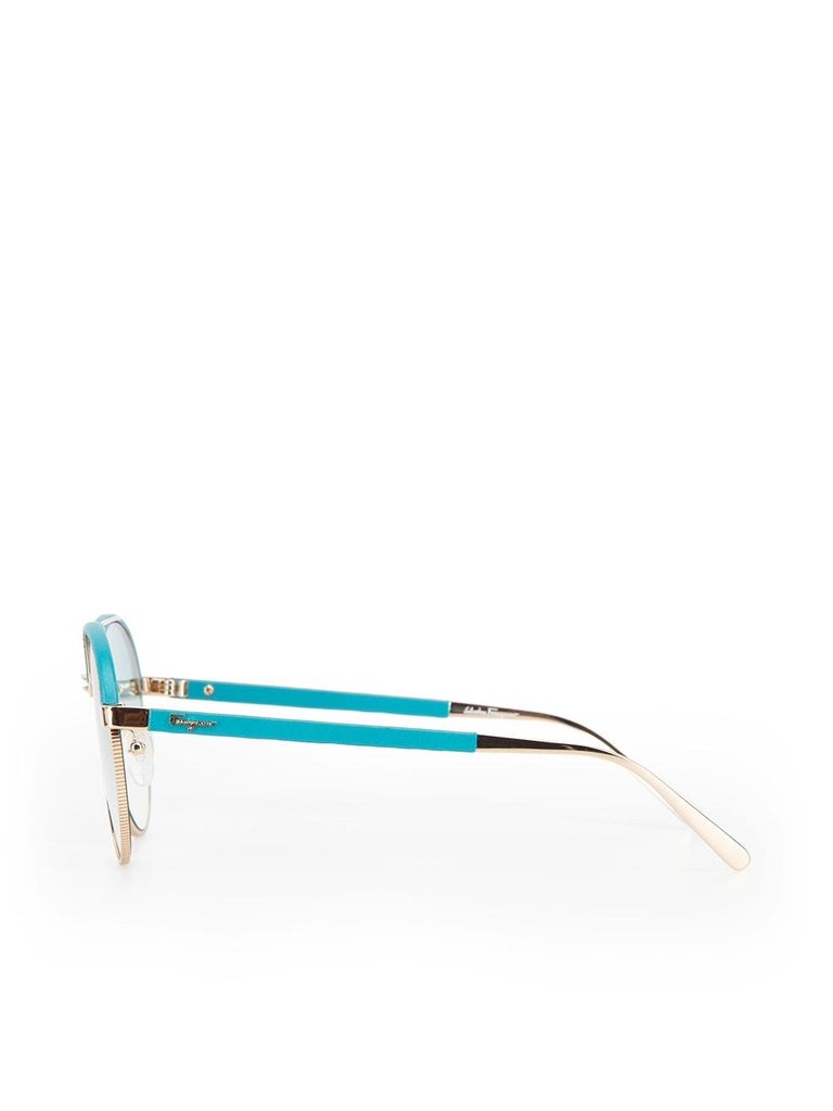 Salvatore Ferragamo Turquoise Gradient Sunglasses at 1stDibs display picture 3