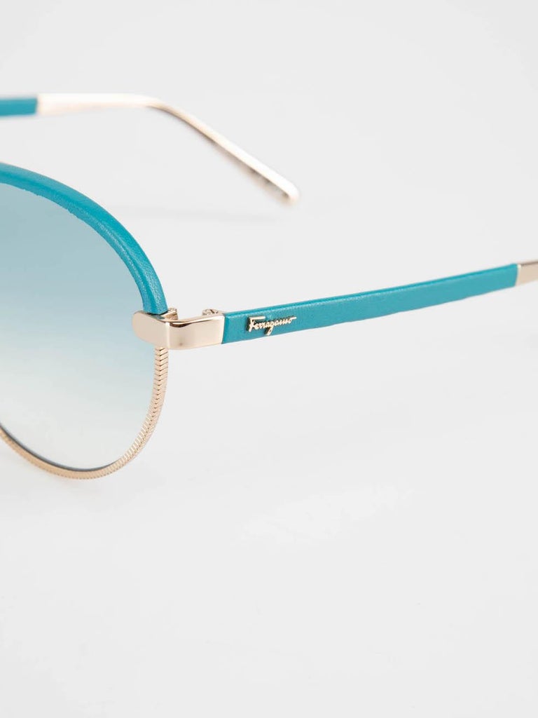 Salvatore Ferragamo Turquoise Gradient Sunglasses at 1stDibs display picture 2