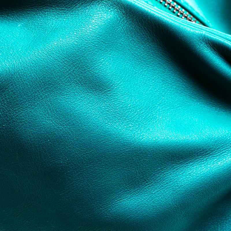 Salvatore Ferragamo Turquoise Leather Ottavia Satchel 4