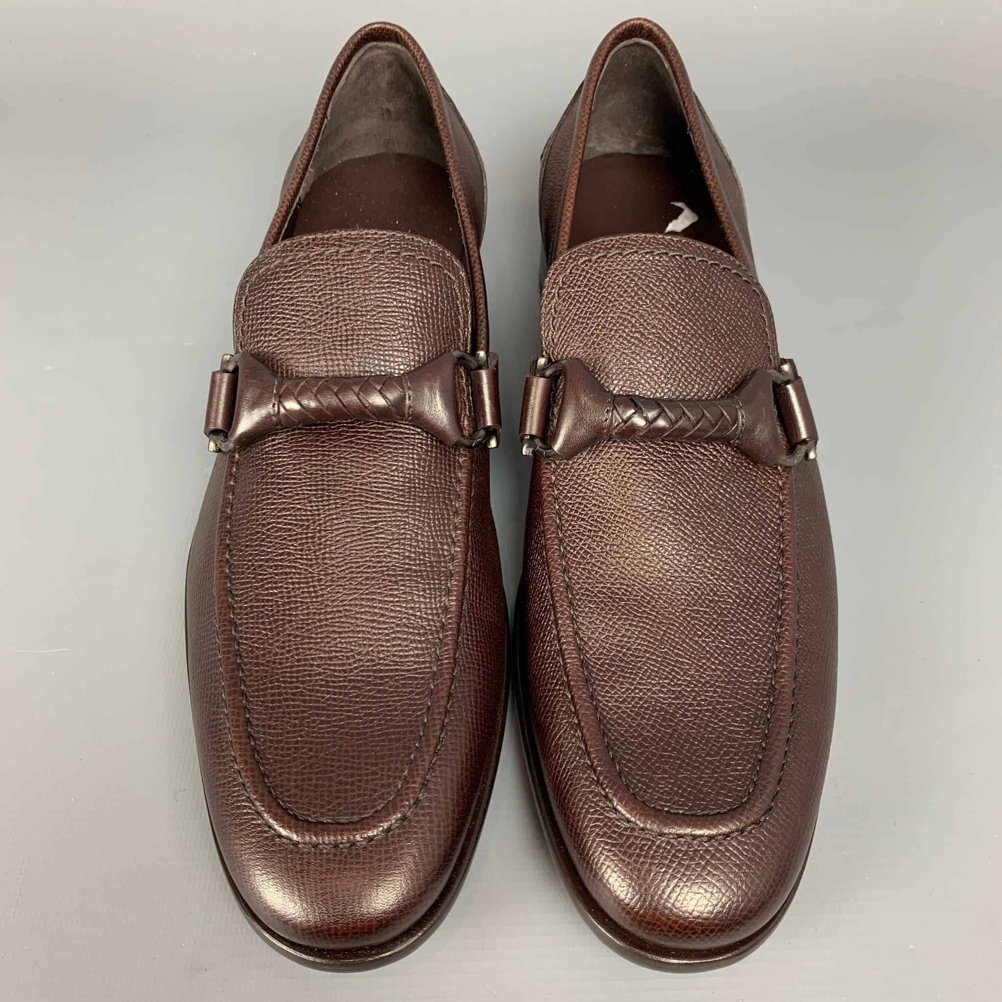 ferragamo pebbled leather loafers