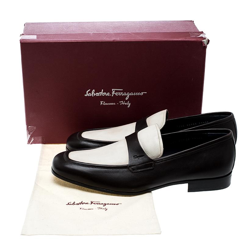 Salvatore Ferragamo Two Tone Leather Rovigo Loafers Size 45.5 3